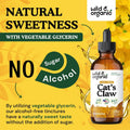 Wild & Organic Cats Claw Herb Supplement - Immune Support - Pure Cats Claw Tincture - Add to Tea Liquid Drops - Uncaria Tomentosa Bark - Vegan, Sugar & Alcohol-Free - 4 fl oz