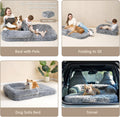 EHEYCIGA Orthopedic Foldable Human Dog Bed - 72x44x11, Grey