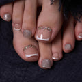 Curvlife Soft Gel Press on Toenails Short Design Milky White Fake Toe Nails Stick On Foot Nails Acrylic Glossy White Toenail Press ons Square for Easter Gift For Women
