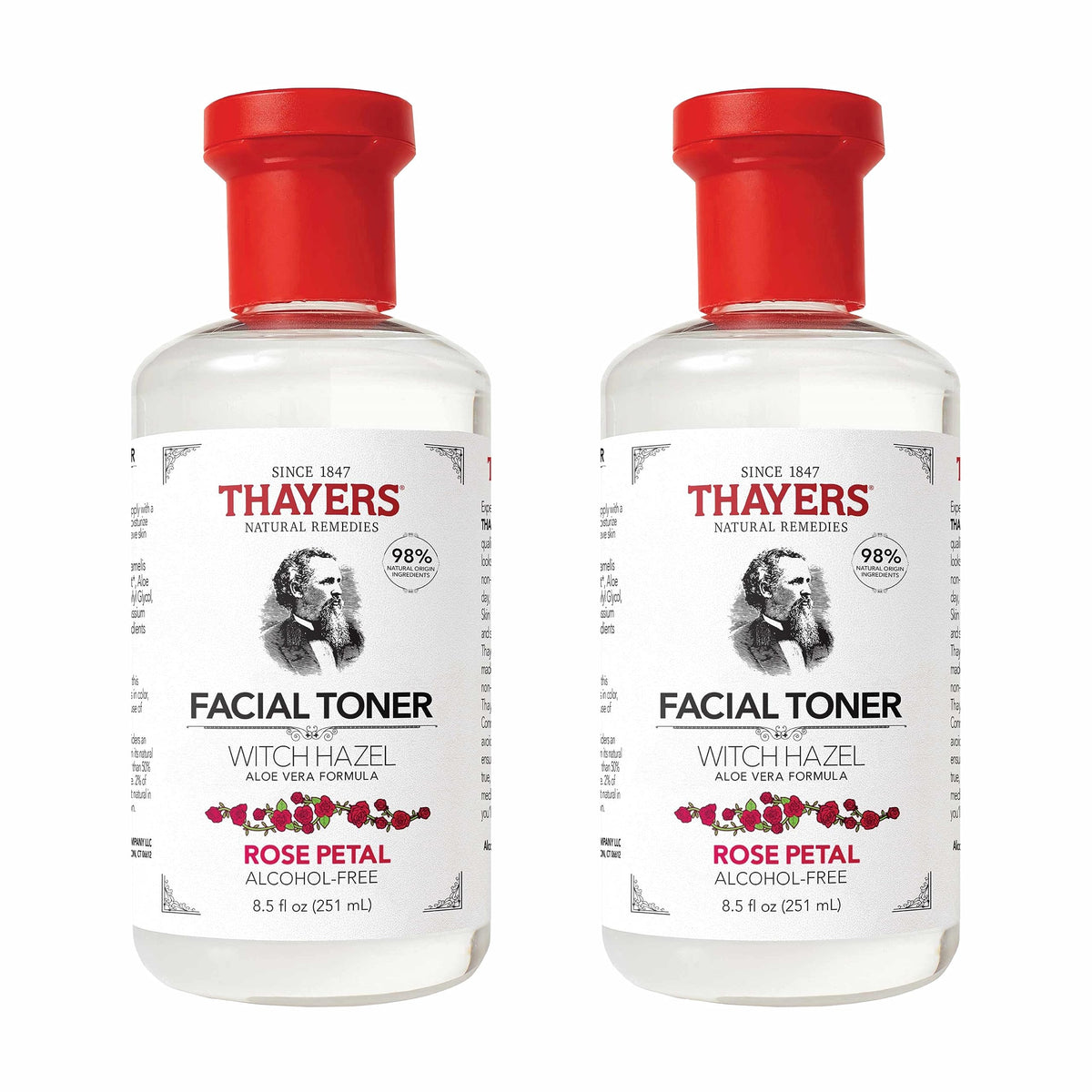 THAYERS Alcohol-Free Rose Petal Witch Hazel Facial Toner for Glowing Skin, Soothing, Hydrating, Refreshing Toner for All Skin Types, 12oz (Packaging May Vary)