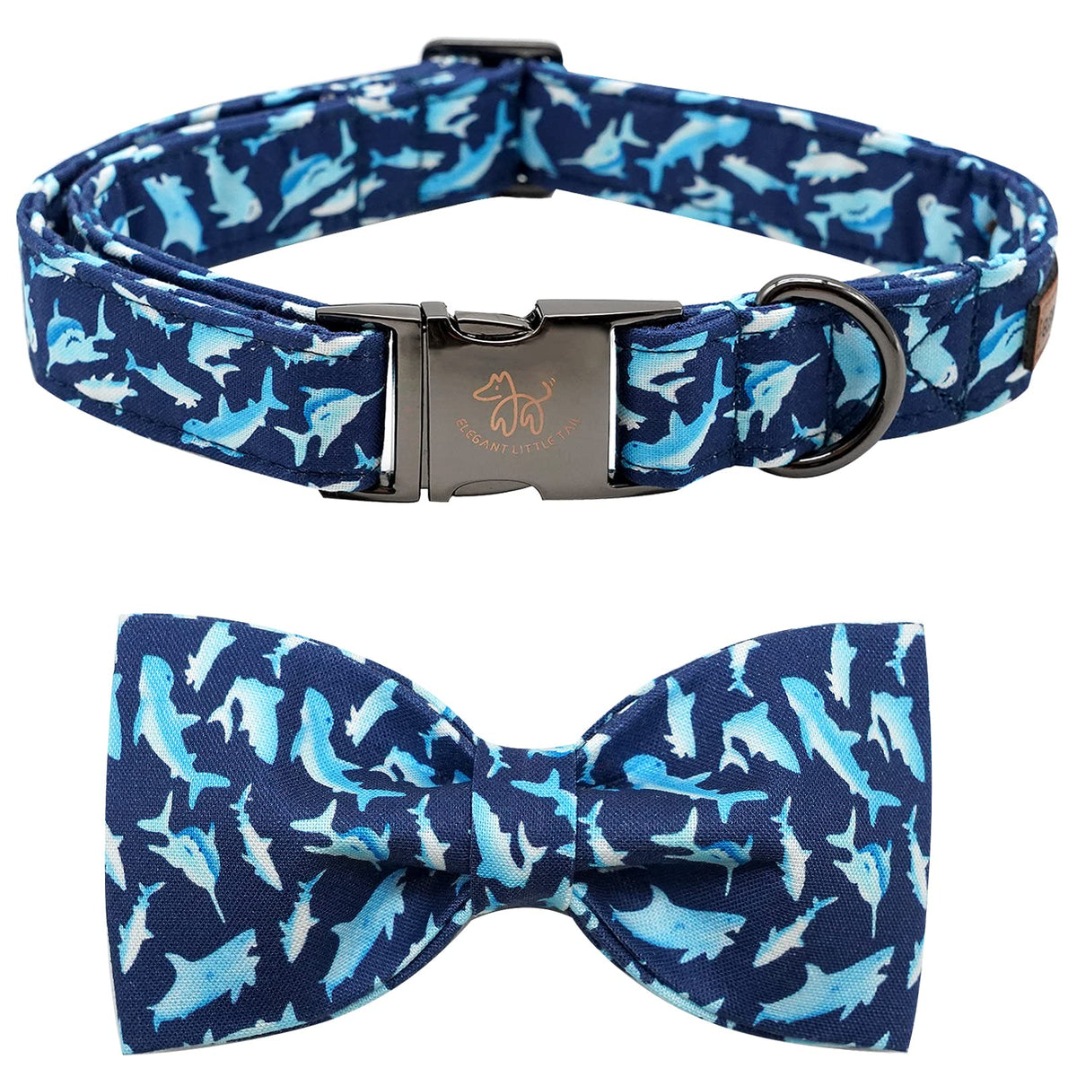 Fall Dog Collar with Bow, Black and Orange Print Fall Pet Collars Small