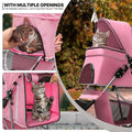 MoNiBloom Pet Stroller for Small/Medium Dogs and Cats up to 33 lbs, Pink
