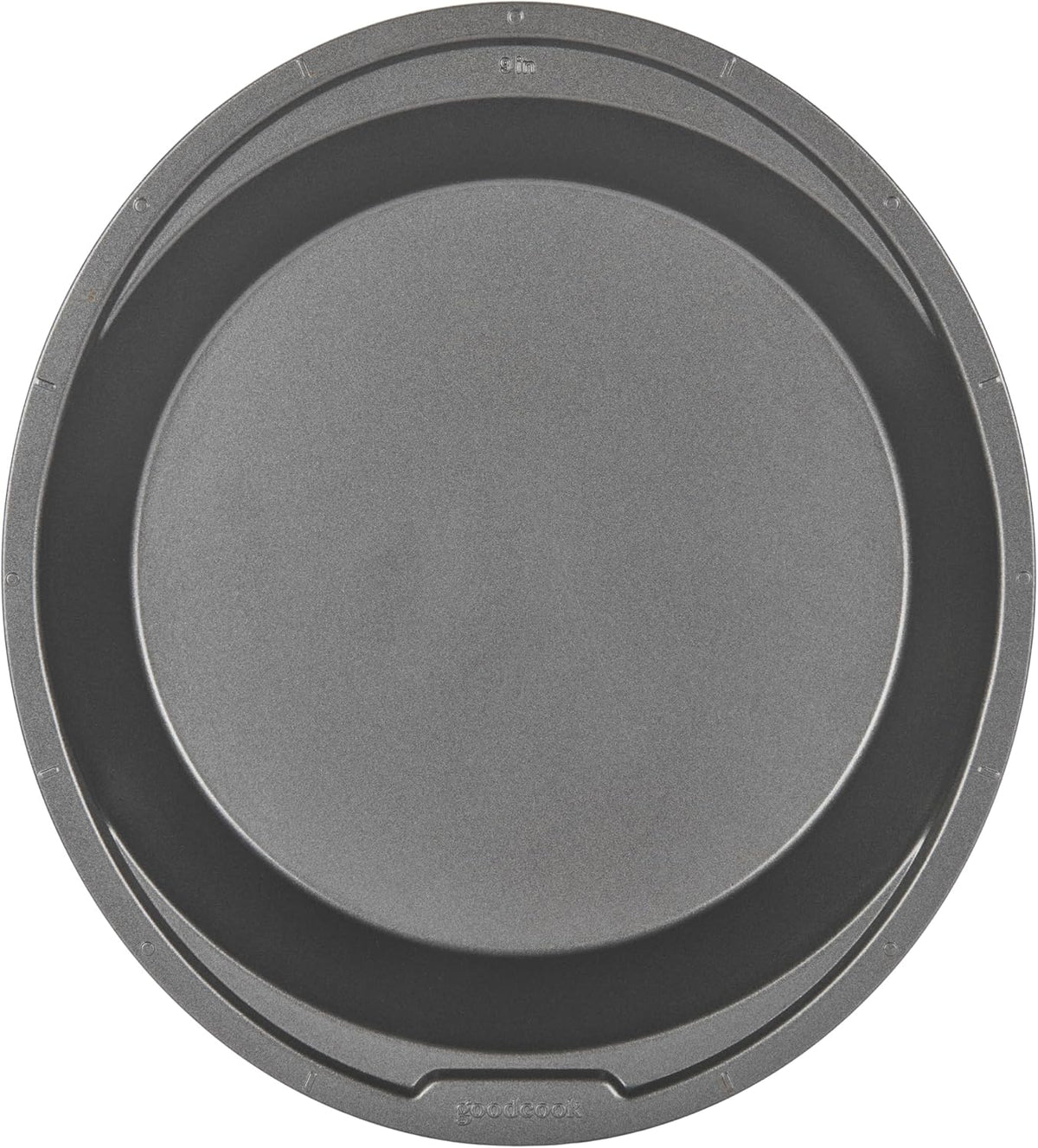GoodCook Everyday Pie Pan Scratch-Resistant Nonstick Heavy Duty Steel Construction with Wide Rim, 9-Inch, Gray
