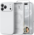 GolbinBox Magnetic for iPhone 16 Pro Max Case, Silicone Cover, Chalk Pink
