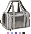 Henkelion Cat Carriers Dog Carrier Pet Carrier For Small / Medium Cats Dogs Puppies (Up To 15lbs), TSA Airline Approved Small Dog Carrier Soft Sided, Collapsible Waterproof Travel Puppy Carrier - Grey