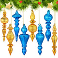 Mifoci 8 Pcs 6 Inch Mercury Glass Finial Christmas Ornaments,Red