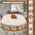 Fall Thanksgiving Tablecloth Waterproof Pumpkin Table Cloths for Autumn Harvest Indoor Outdoor Dining Room Decor-60 * 84" Oval
