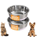 Neater Pet Brands Stainless Steel Dog Bowls with Non-Slip Rubber Bottom – Set of 2, 6 Cup (48 oz), Black - Heavy Duty Metal Dog Bowl, Dishwasher Safe, Food or Water Bowl, Ideal for Large Dogs