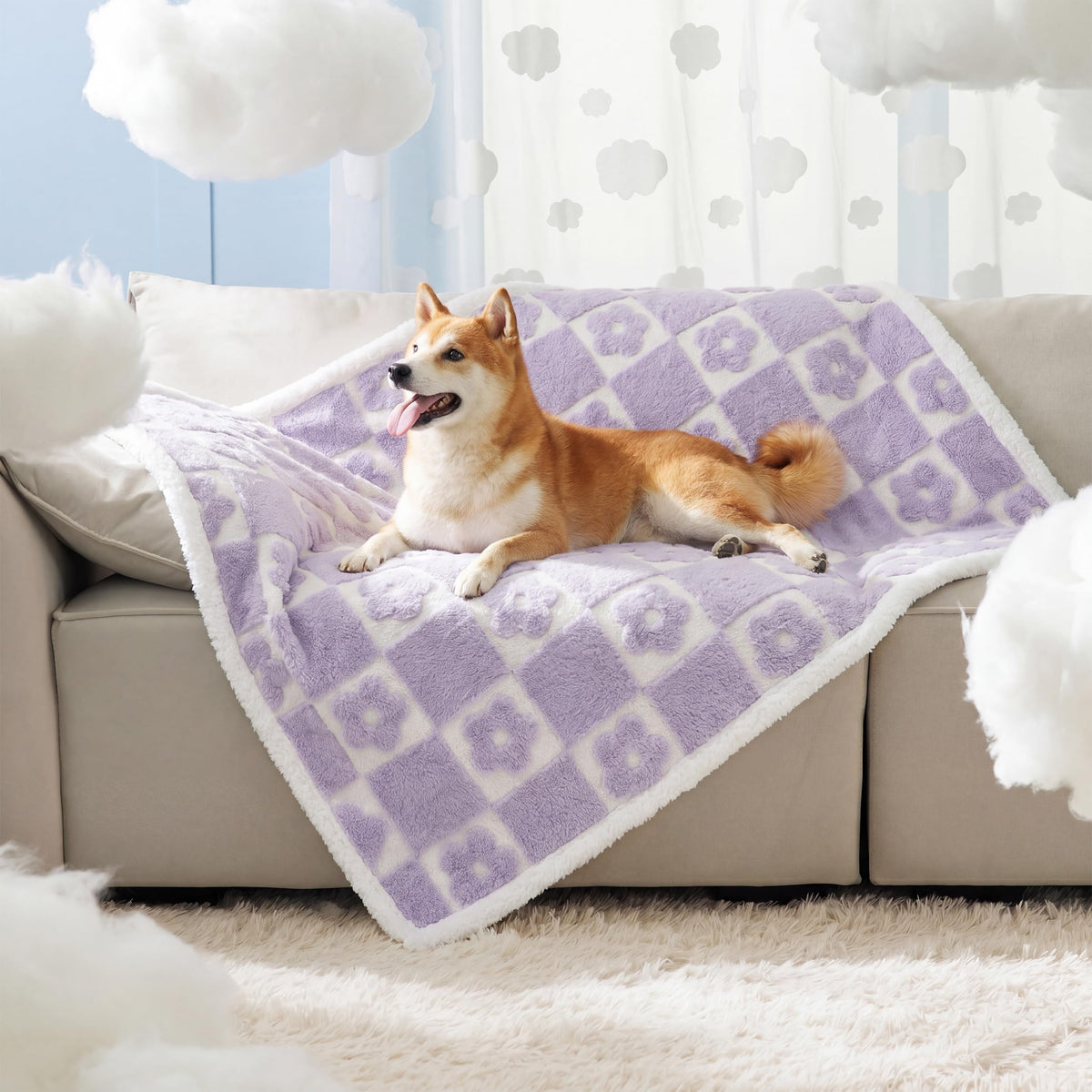 LE SURE Waterproof Dog Blankets for Small Dogs Cute Cozy 3D Jacquard,25x35