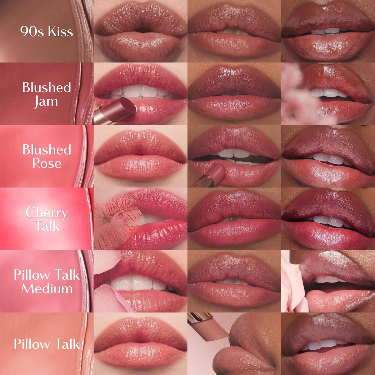 Charlotte Tilbury Pillow Talk Blush Balm Lip Tint - Long-Lasting, Buildable Sheer Tint with Peptides for Hydrated, Blushed Looking Lips - 24 HR Hydration