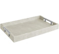 Home Redefined 17.5"x12" Gold Glossy Crocodile Faux Leather Serving Tray Beautiful Modern Elegant Decorative Tray with Handles Ottoman Coffee Table Tray for All Occasion's