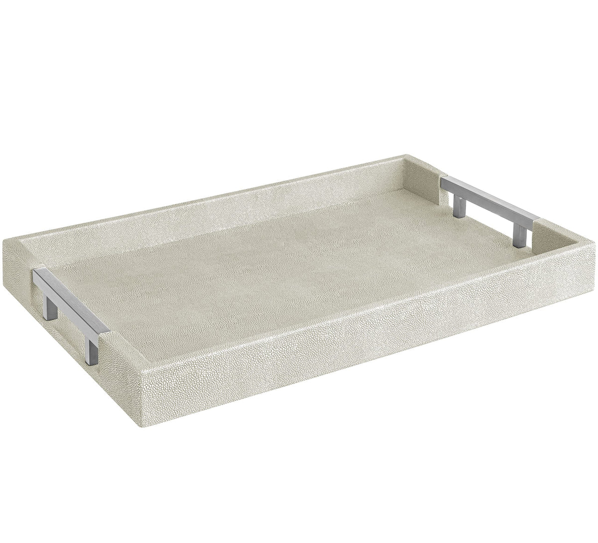 Home Redefined 17.5"x12" Gold Glossy Crocodile Faux Leather Serving Tray Beautiful Modern Elegant Decorative Tray with Handles Ottoman Coffee Table Tray for All Occasion's