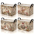 4 Pcs Thanksgiving Storage Basket Empty with Handles, Large Fabric