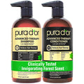 PURA D'OR Anti-Thinning Biotin Shampoo & Hair Regrowth Conditioner, CLINICALLY TESTED Effective Results, Thickening Herbal Blend For Women & Men, Original Gold Label Set, Natural Earthy Scent, 16oz x2