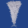 Vickerman 5.5' x 38" White Upside Down Artificial Christmas Tree with 519 PVC Tips, Metal Hinged Branches, Includes Metal Tree Stand, Unlit Design for Space-Saving Gift Placement