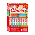 INABA Churu Cat Treats, Lickable, Squeezable Creamy Purée Cat Treat with Green Tea Extract & Taurine, 0.5 Ounces Each Tube, 20 Tubes, Tuna Variety