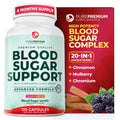 PurePremium Normal Blood Sugar Support Supplement - 20 Active Ingredients Complex to Support Blood Sugar Levels Already in The Normal Range - with Cinnamon, Bitter Melon, Chromium, Mulberry - 60ct