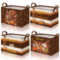 4 Pcs Thanksgiving Storage Basket Empty with Handles, Large Fabric
