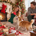 Dog Christmas Stocking, Bone‑Shape Cable Knit Pet Xmas Stocking, 3 Pack