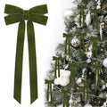 12Pcs Burgundy Velvet Ribbon Bows Christmas Tree Decorations,5in x 10in Xmas Ornaments for Tree Home Party Front Door Wreath Garland Holiday Decor