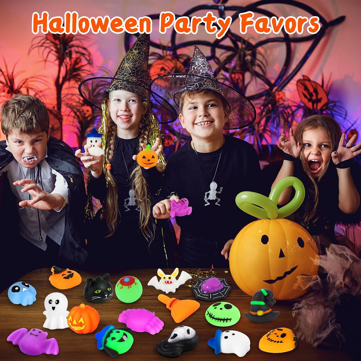 OCATO 30Pcs Halloween Mochi Squishy Toys, Halloween Party Favors for Kids