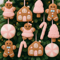 Mindsoft 12 Pcs Gingerbread Man Christmas Tree Ornaments Wool Felt,Brown