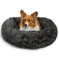 Best Friends by Sheri The Original Calming Donut Dog Bed for Large Dogs up to 100 lbs, Shag Faux Fur, Taupe, Large, 36" x 36"