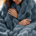 Bedsure Fluffy Bubble Faux Fur Throw Blanket, 50"x60", Cream