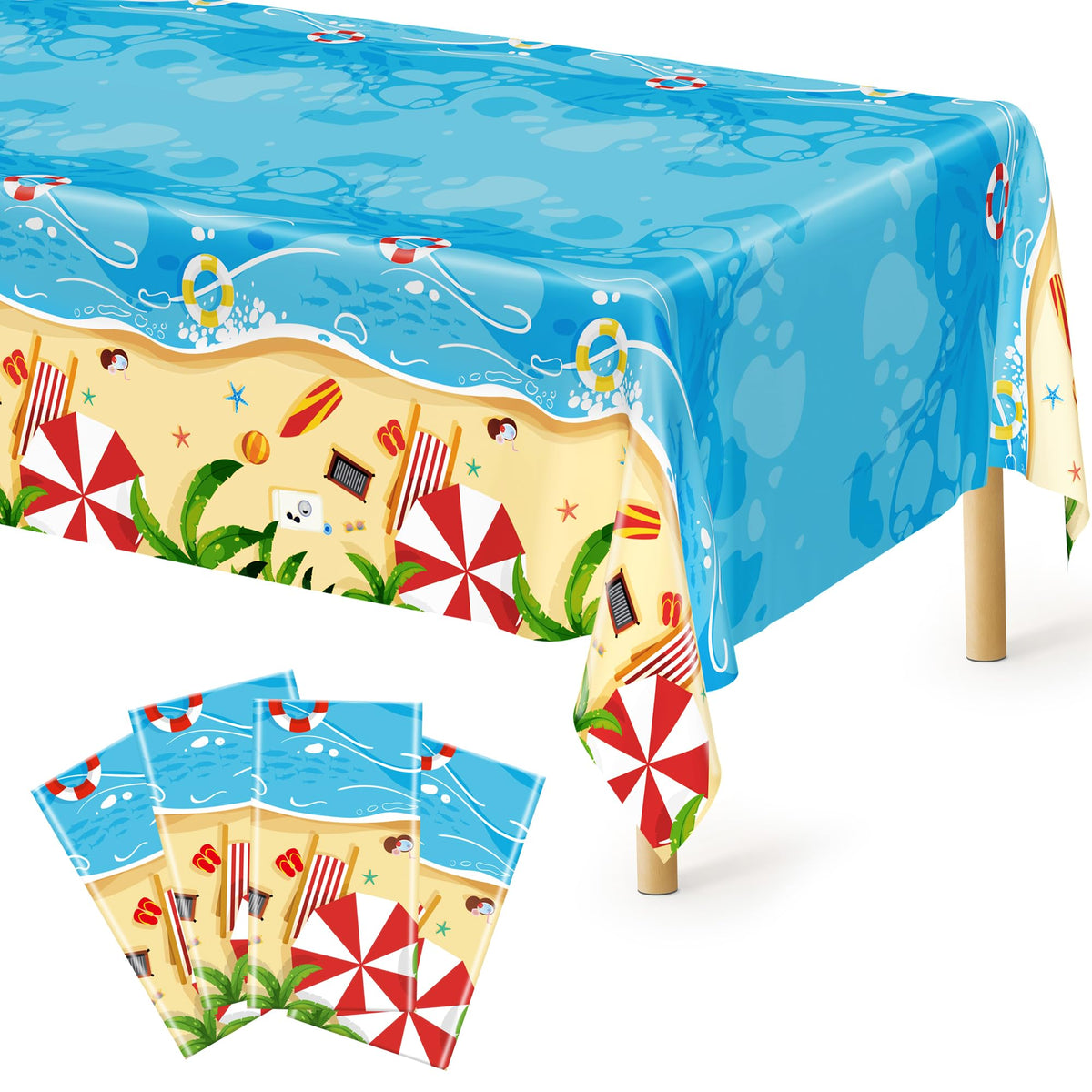 3 Pack Thanksgiving Tablecloths, 108" x 54" Disposable Turkey Table Cloth