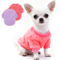 Cozy Pet Fleece Sweater, Double Velvet Winter Dog Clothes, Purple and Cream, Set of 2 (Navy Blue+Grey, X-Small)