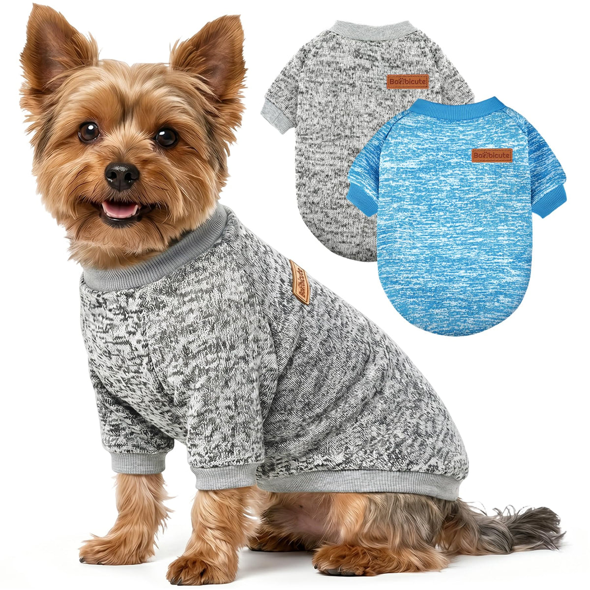 3 Pack Dog Sweaters for Small Dogs Girl Boy Winter Fleece Clothes Warm Soft Dog Sweatshirt Outfit for Dogs Cats Pet Apparel