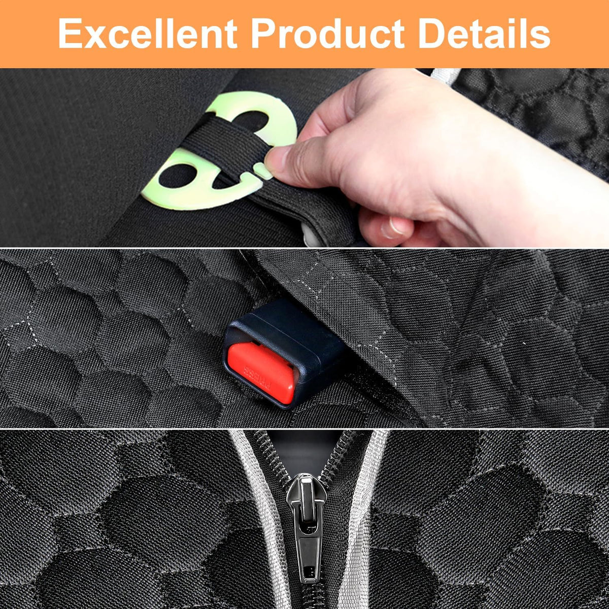 Mancro Dog Car Seat Cover for Back Seat, Waterproof Dog Hammock for Car
