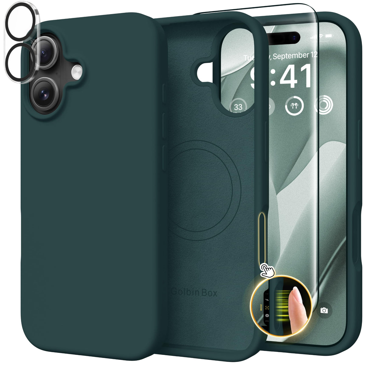 GolbinBox Magnetic for iPhone 16 Pro Max Case, Silicone Cover, Chalk Pink