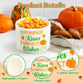 WATINC Fall Autumn Candy Dish Mini Ceramic Candy Bowl Tiered Tray Decor, Pumpkin Maple Leaves Sweets Table Shelf Decorations, Farmhouse Harvest Wishes Accents for Thanksgiving House (4.3 x 3.5 Inches)