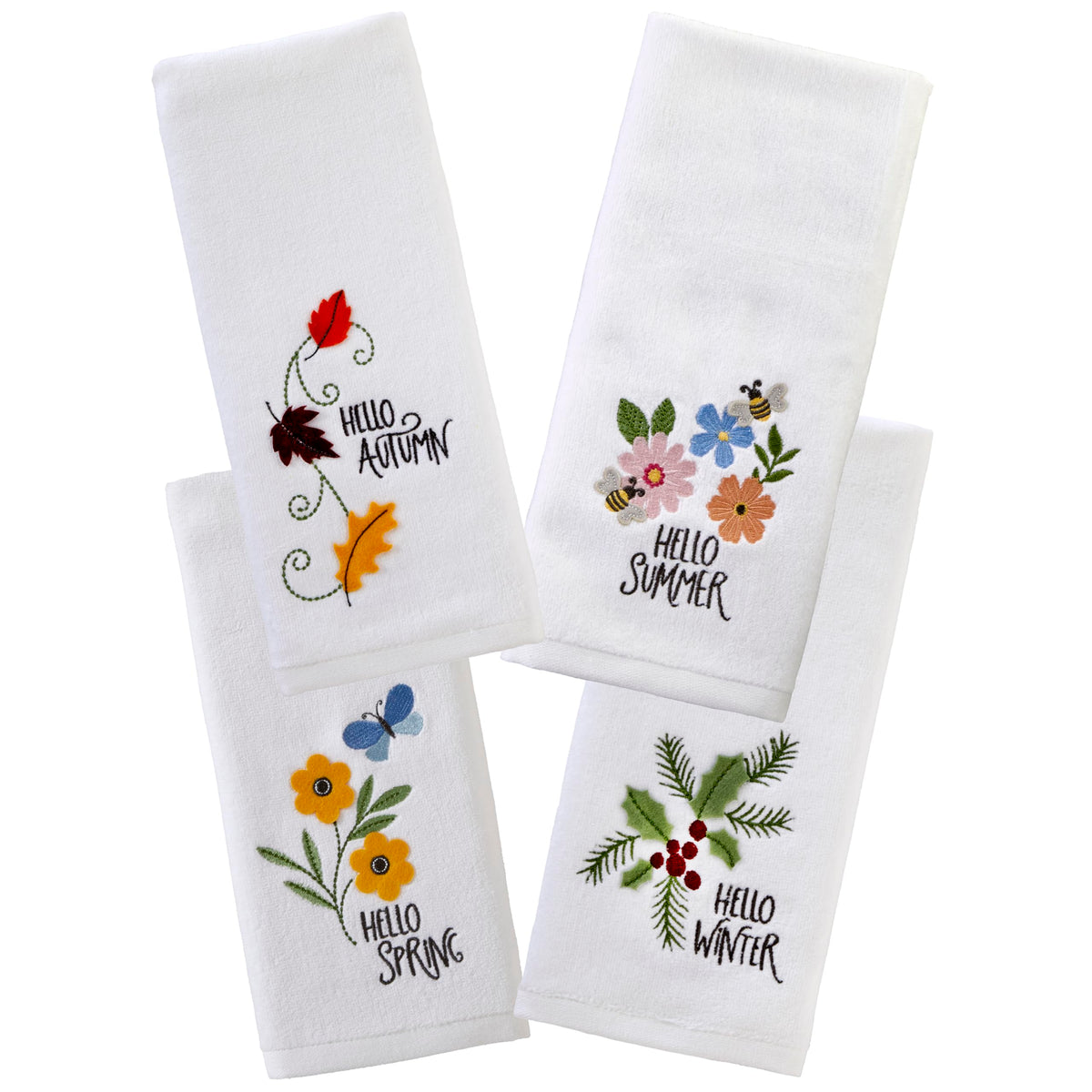 SKL Home Seasonal Jacquard Hand Towel Gift Set, 6 Count, Multicolored