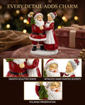 5.5'' Santa and Mrs. Claus Mistletoe Figurine Christmas Tabletop Decor