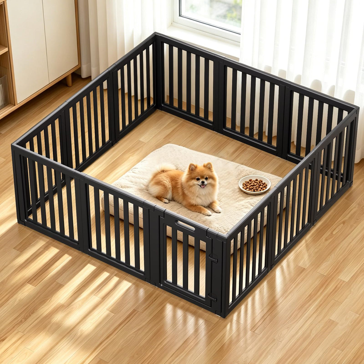 Dog Playpen, Clear Dog Pen, Dog Pen Indoor, Easy to Install and Remove Dog Play Pen, Puppy Playpen Suitable for Dogs, Cats,Dog Playpen Indoor (White, 23.6 inch Height, 8 Panels)