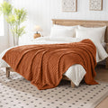 Rust Throw Blanket - Soft & Fluffy Fleece, Cute & Aesthetic, Perfect for Sofa, Couch, Chair, Bed, Living Room & Bedroom, All-Season Use, Plush & Cozy Decorative Blanket