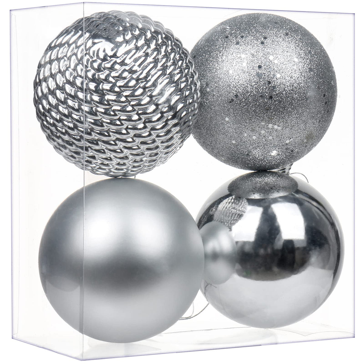 GnFlus Large Shatterproof Christmas Ball Ornaments, Red, 5.9" (2 Pcs), Classic Style, Hanging, Plastic, Christmas, Birthday, New Year, Anniversary, Valentine's Day