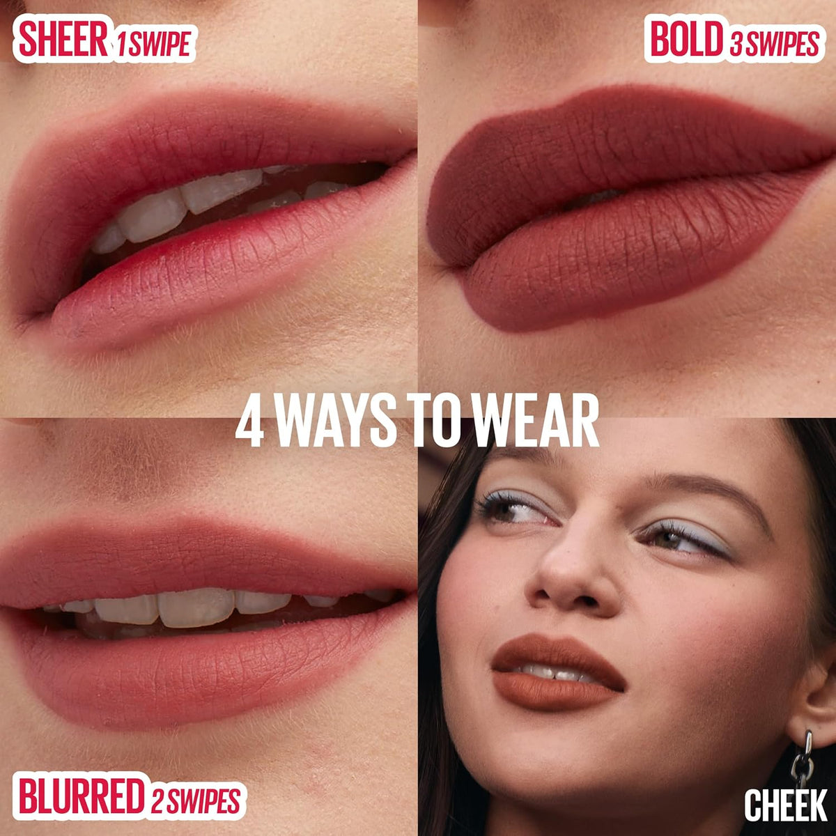 MAYBELLINE Super Stay Teddy Lip Tint, Long Lasting Matte Lipstick For Up To 12HR Wear, Wild At Heart, 1 Count