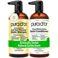 PURA D'OR Anti-Thinning Biotin Shampoo & Hair Regrowth Conditioner, CLINICALLY TESTED Effective Results, Thickening Herbal Blend For Women & Men, Original Gold Label Set, Natural Earthy Scent, 16oz x2