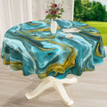 Rectangle Waterproof Vinyl Table Cloth, Wipeable Tablecloth with Flannel Backing, Plastic Table Cover for Fall, Thanksgiving (Pumpkin, 52" x 70")