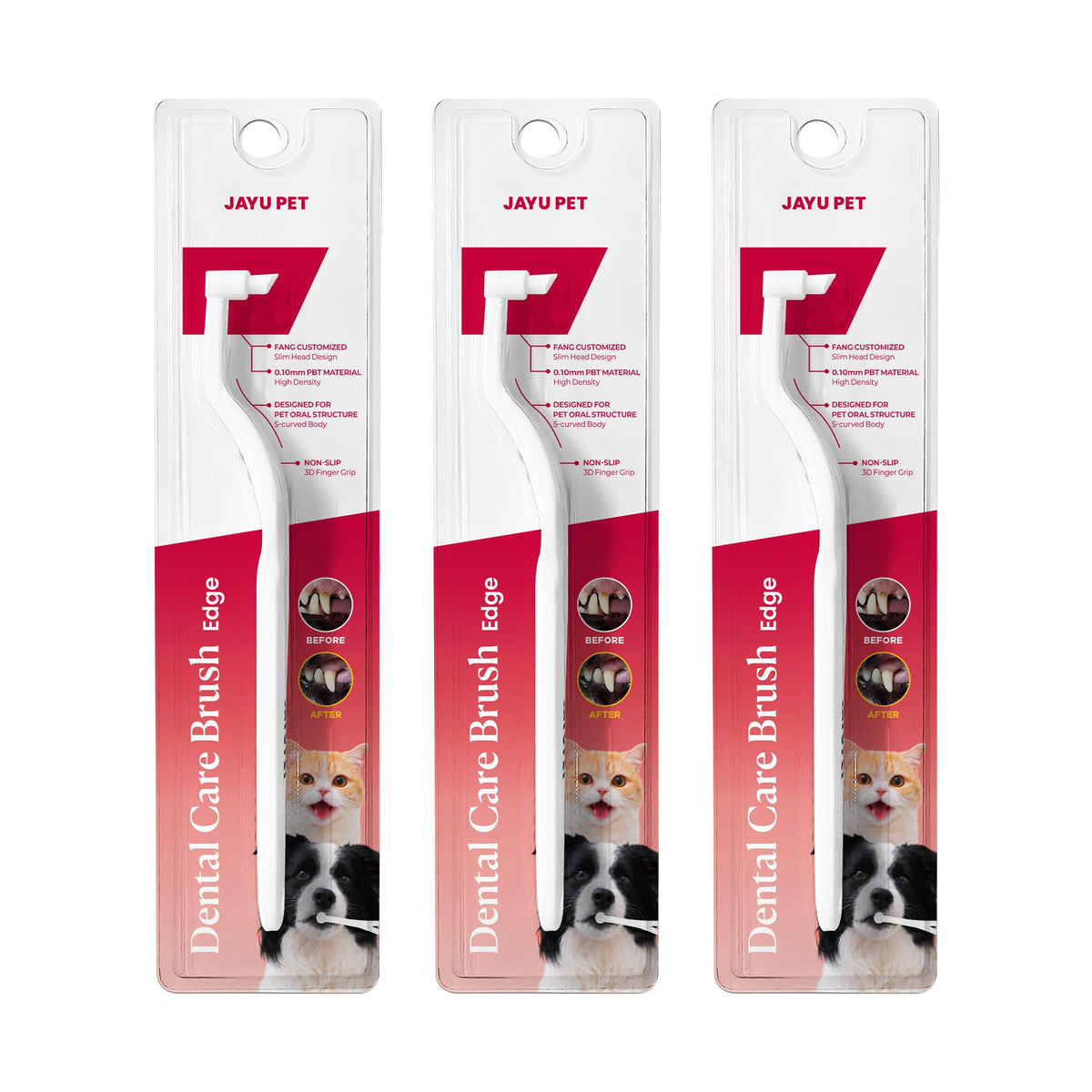 JAYU PET Dental Care Brush with Soft Bristles 1ea