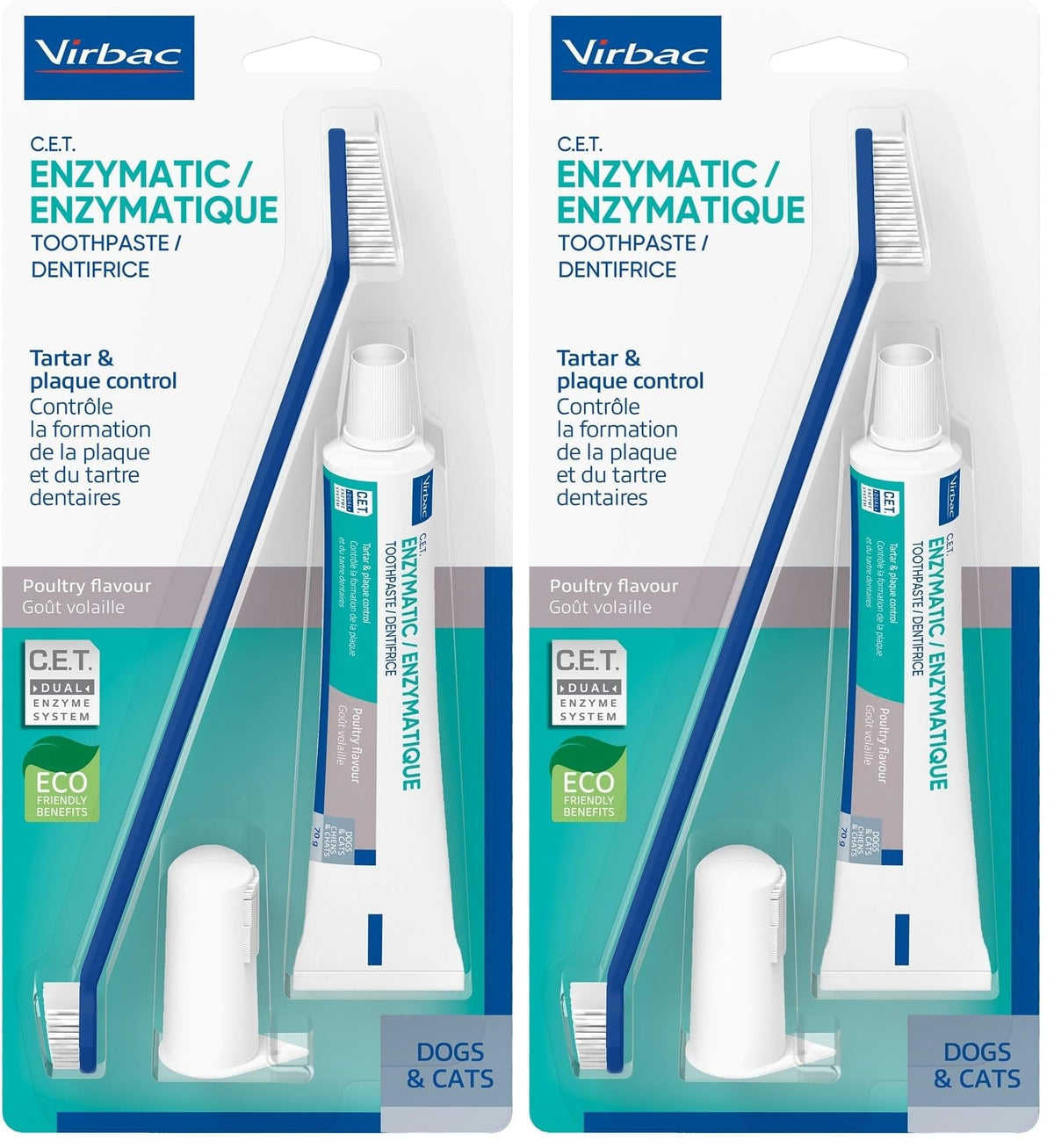 C.E.T. Oral Hygiene Kit for Dogs, Poultry flavor Toothpaste with Toothbrush