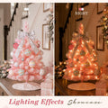 Mini Pink Christmas Tree with Lights, 2 Ft Small Table Top Christmas Tree
