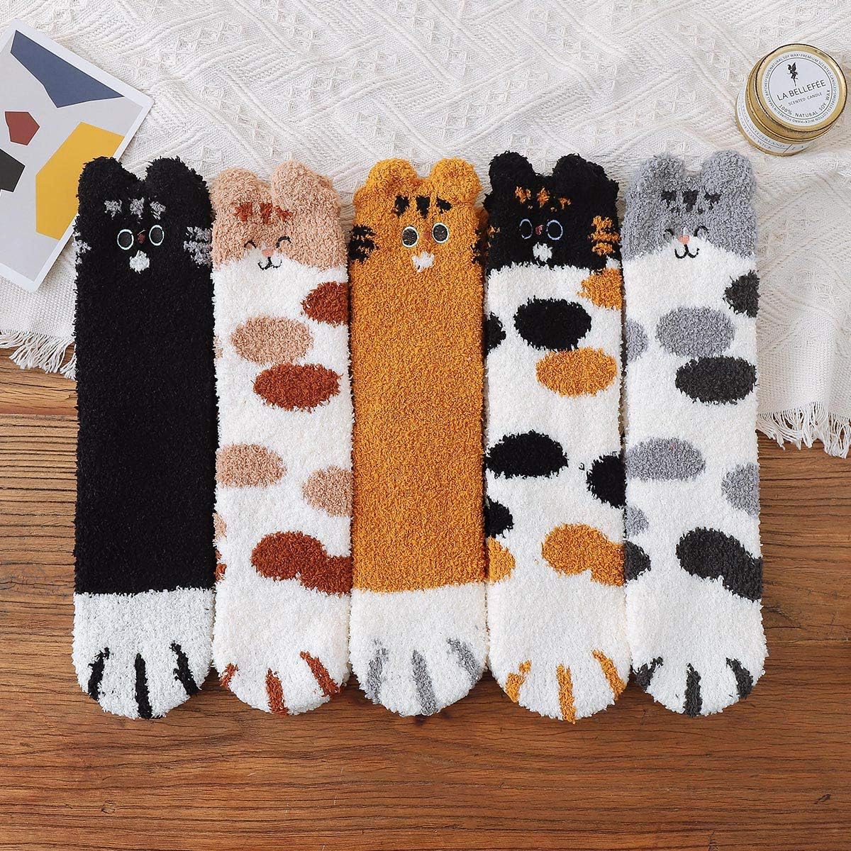Fuzzy Socks for Women Fluffy Cozy Slipper Socks Fall Halloween Socks Gifts | Soft Thick Plush Warm Socks, Christmas Winter Gifts for Ladies,Comfortable Indoor Home Socks, Sleep Slipper Socks