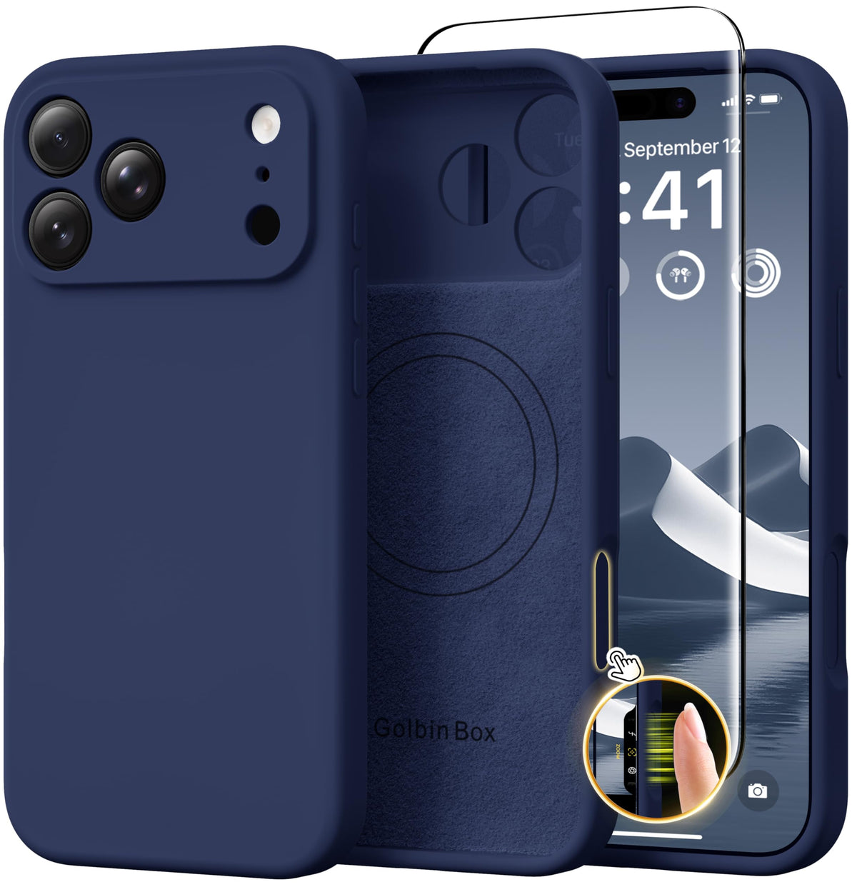 GolbinBox Magnetic for iPhone 16 Pro Max Case, Silicone Cover, Chalk Pink