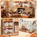 4 Pcs Thanksgiving Storage Basket Empty with Handles, Large Fabric