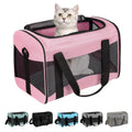 Cat Carrying Case - Pet Carrier Airline Approved, Protable and Breathable Pet Travel Carrier Removable Fleece Pad, Collapsible Cat Carrier Dog Carrier for Medium Cats Small Cats Dogs (Small, Pink)