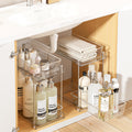 Vtopmart 4 Pack Pull Out Bathroom Under Sink Organizer (S-Standard) | Slide-out drawers, Multi-purpose storage, Clear visibility, Easy Set-up